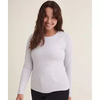 Basic Apparel Ludmilla långärmad T-shirt dam, Light Grey Melange