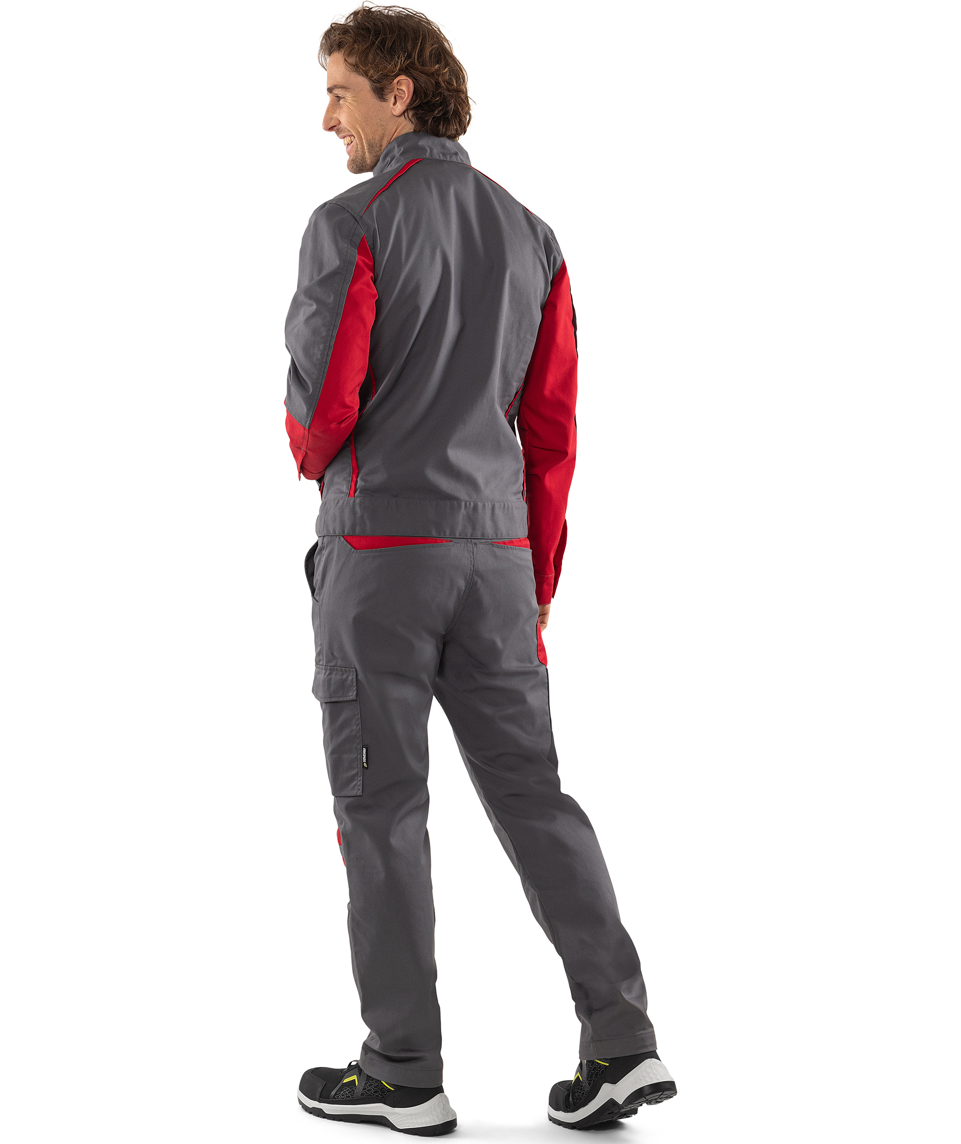 Fristads Green arbetsjacka 4930 GWM, Gr&aring;/R&ouml;d, large image number 3