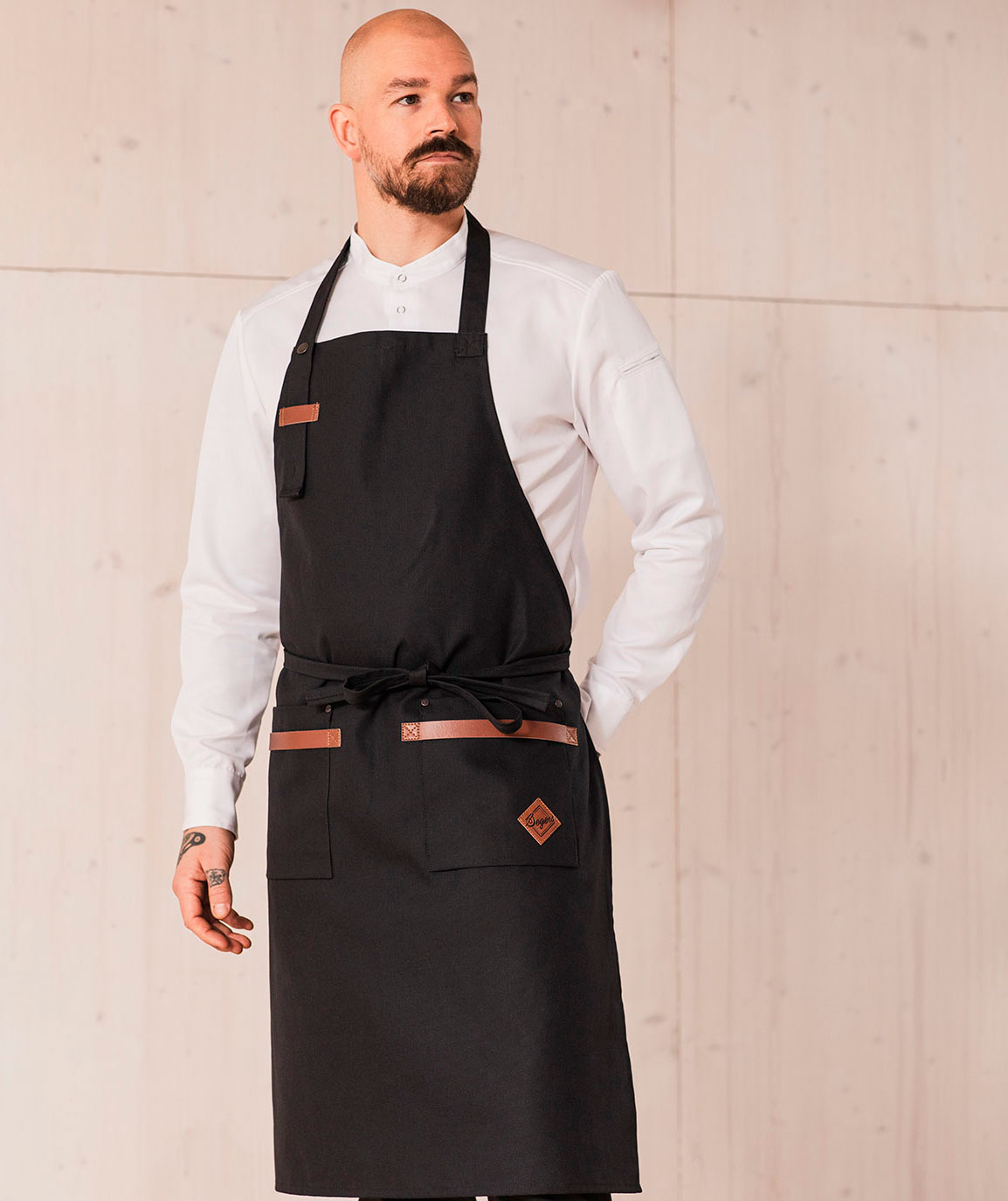 Segers 4093 bib apron, Black