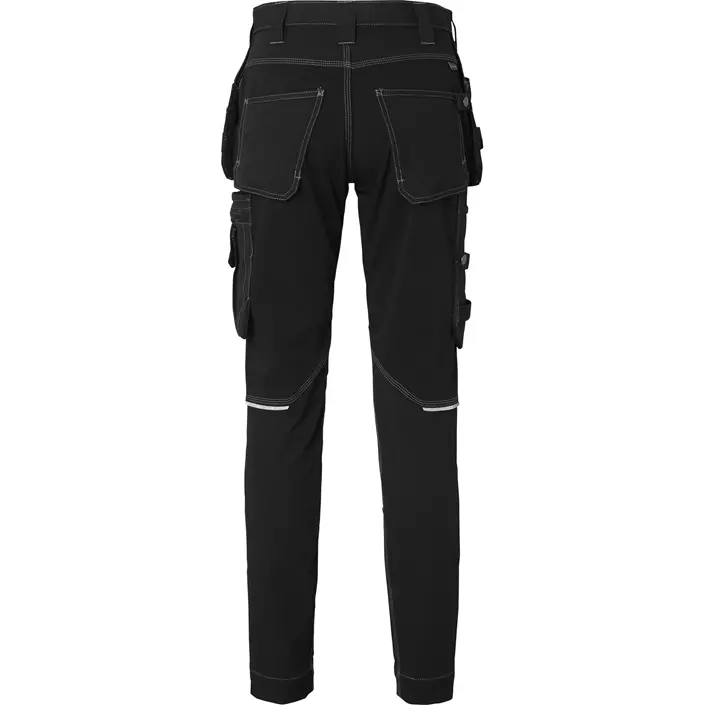 Top Swede dame håndværkerbukser 307 full stretch, Sort, large image number 1