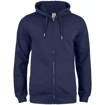 Clique Premium OC hoodie med blixtlås, Mörk Marinblå