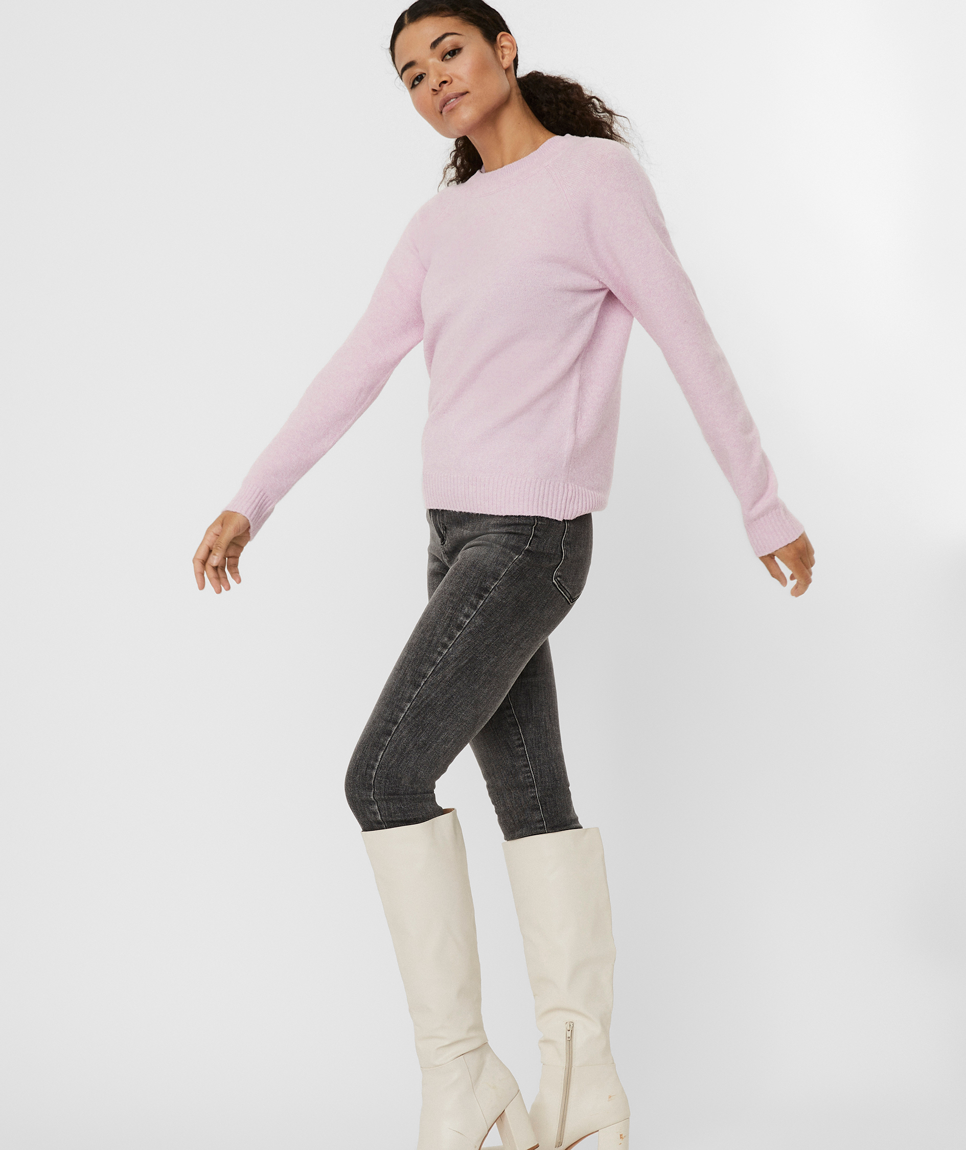 Vero Moda VMDOFFY women's knitted pullover, Pastel Lavender Melange, large image number 3