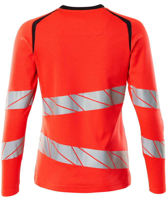 Mascot Accelerate Safe l&aring;ng&auml;rmad T-shirt dam, Varsel R&ouml;d/M&ouml;rk Marin, large image number 1