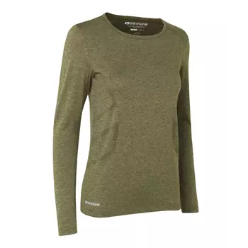 GEYSER seamless long-sleeved women's T-shirt, Olive melane