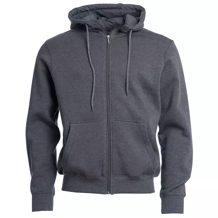 Roberto hoodie with full zipper, Antracit Melange, large image number 0