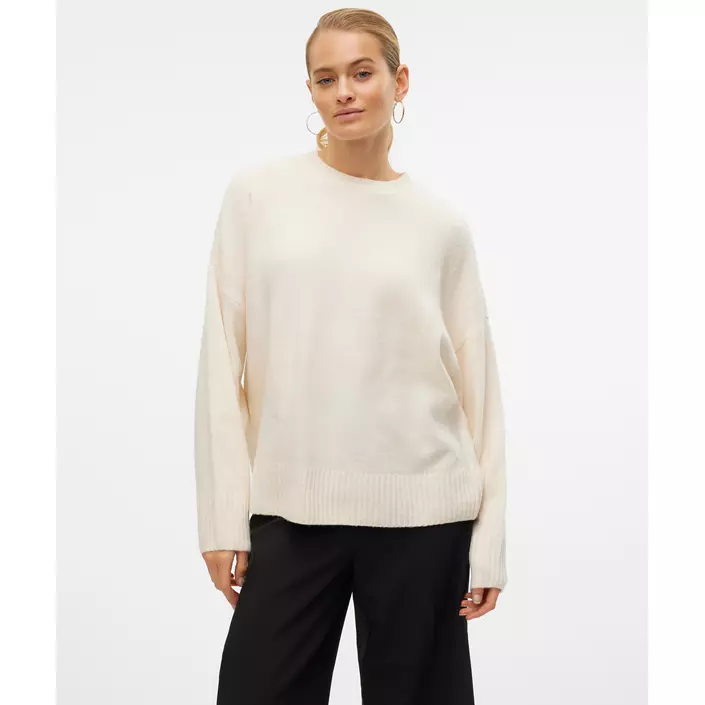 Vero Moda VMBOOM stickad tröja dam, Birch Melange, large image number 1