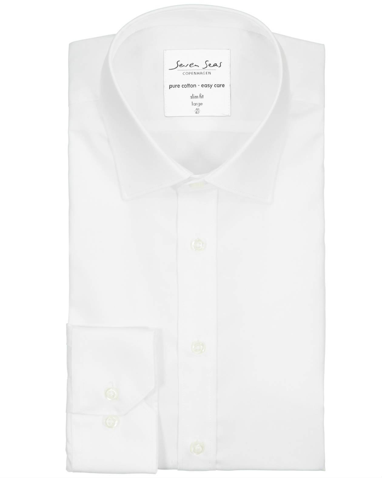 Seven Seas Fine Twill Slim fit shirt, White, large image number 4