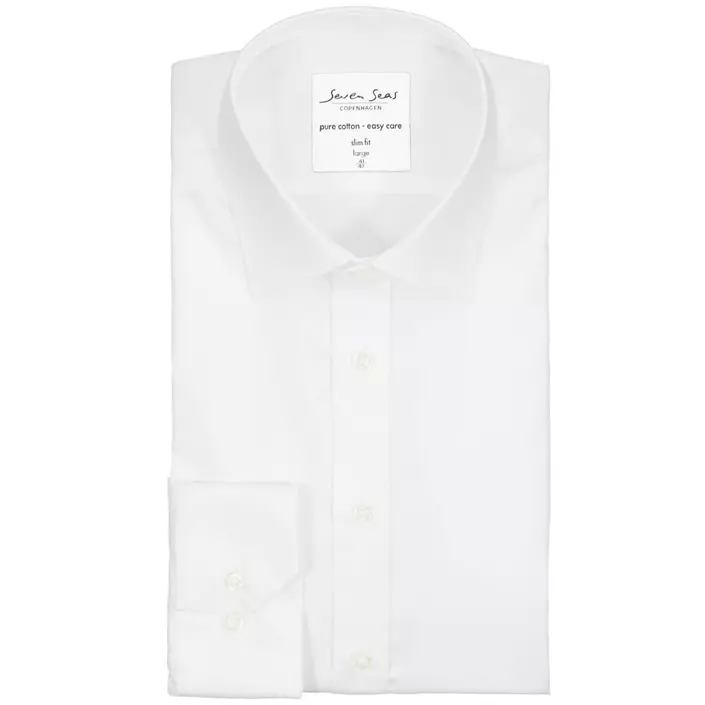 Seven Seas Fine Twill Slim fit Hemd, Weiß, large image number 4