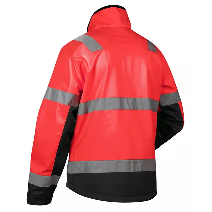 Blåkläder softshell jacket, Hi-vis Red/Black, large image number 1
