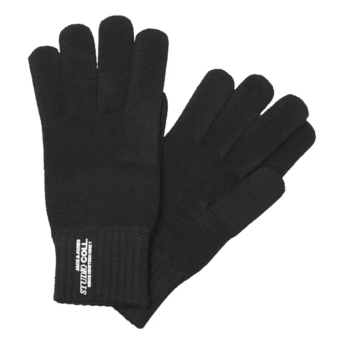 Jack & Jones JACCOLL strikhandsker, Black, Black, large image number 2