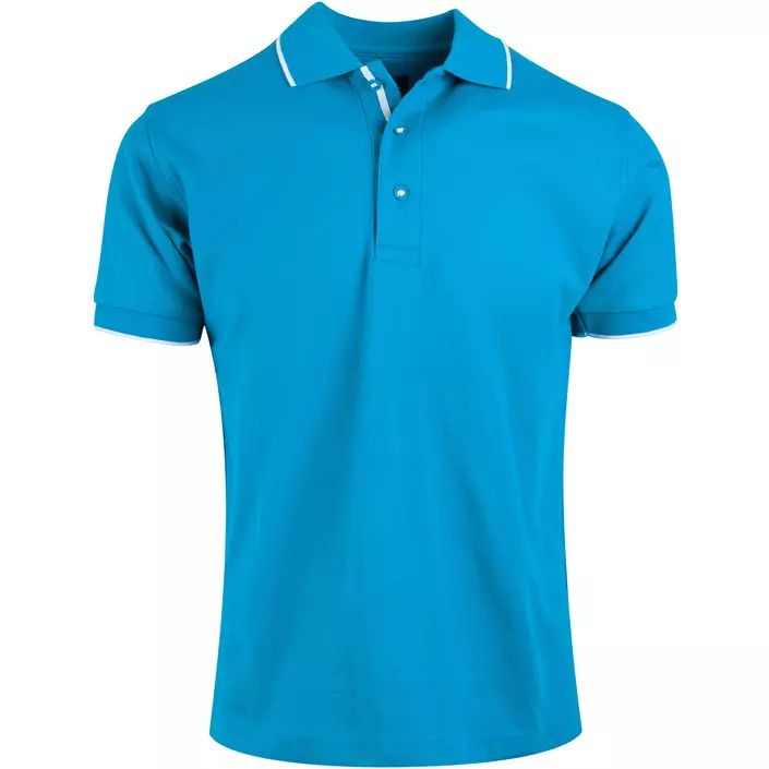 YOU Benidorm polo shirt, Turquoise/white, large image number 0
