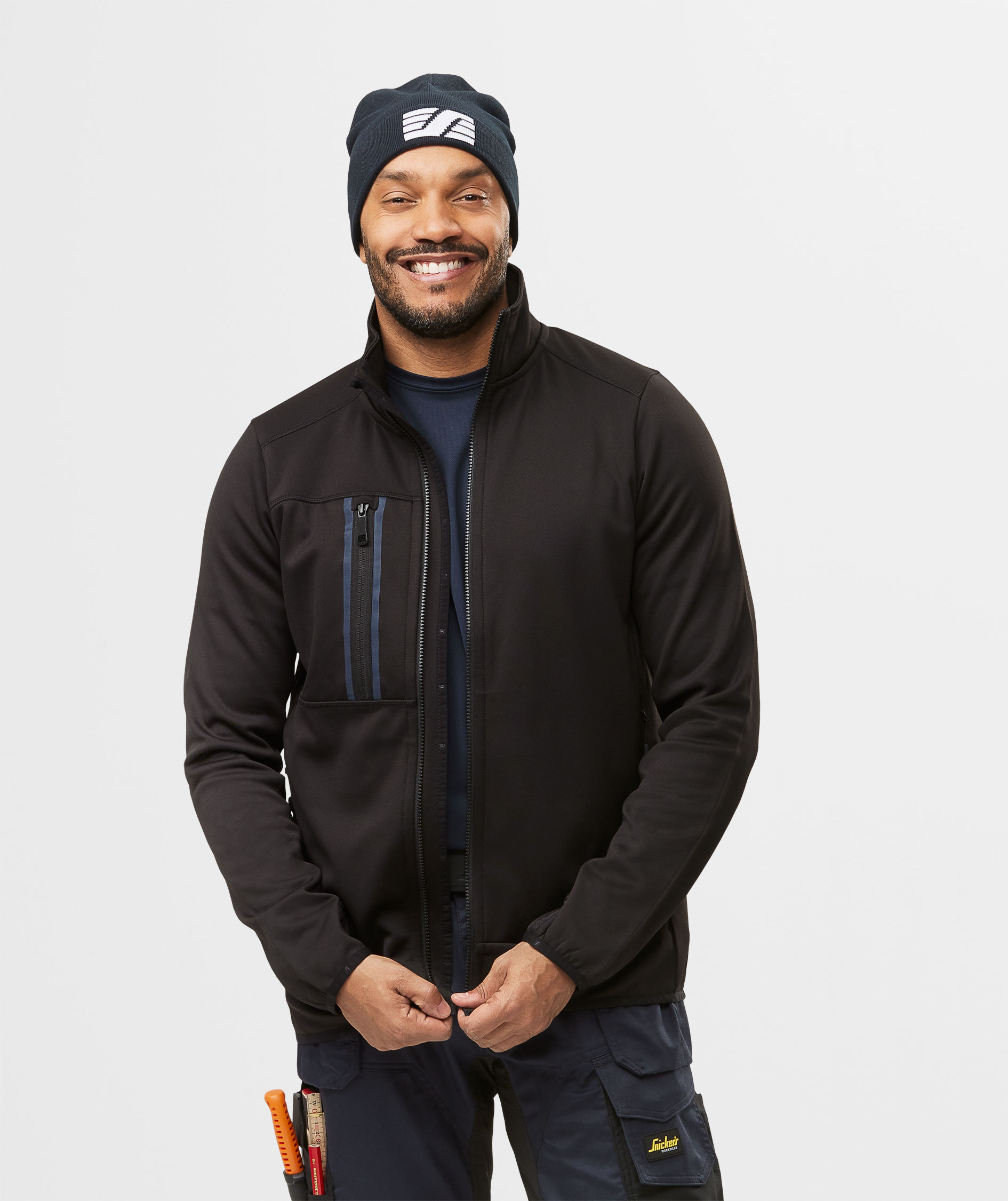 Snickers beanie with S logo, Navy/White