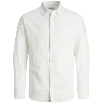 Jack & Jones Plus JJELINEN Slim fit shirt with linen, White