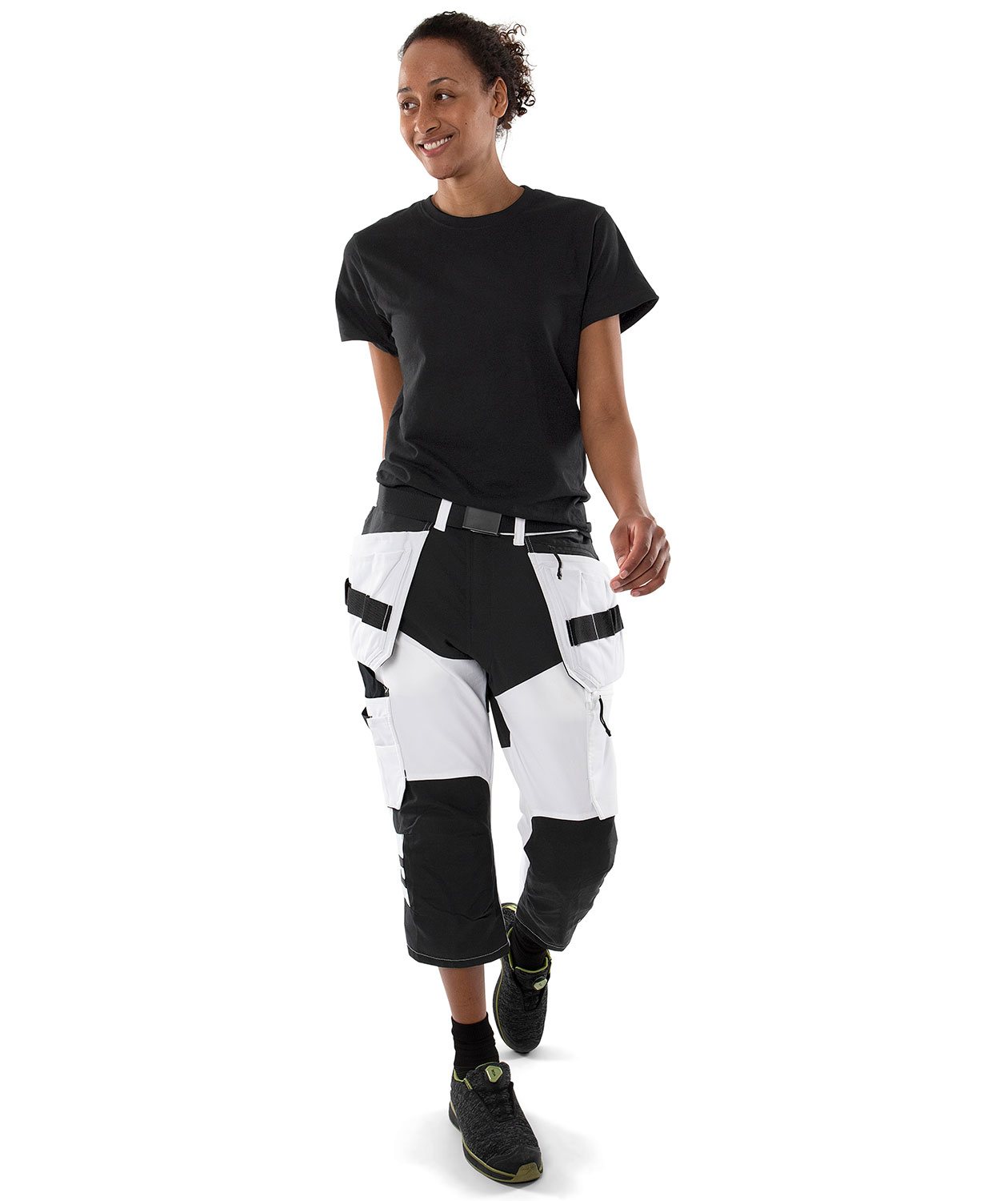 Fristads craftsman knee pants full stretch 2761 LWS, White/Black, large image number 2