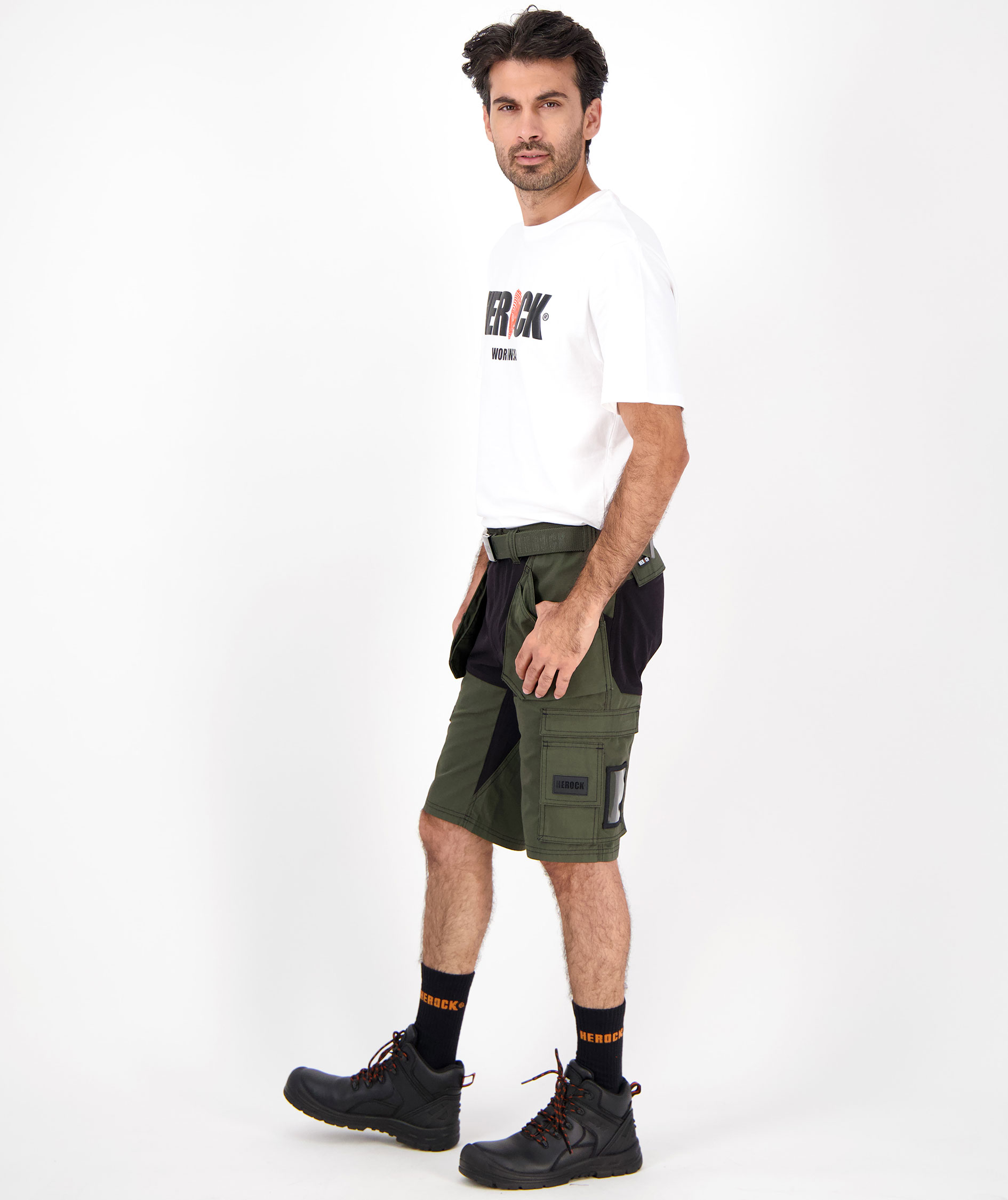 HEROCK Speri Handwerkershorts, Dark Khaki/Black, large image number 7