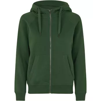 ID women's hoodie with full zipper, Bottle Green