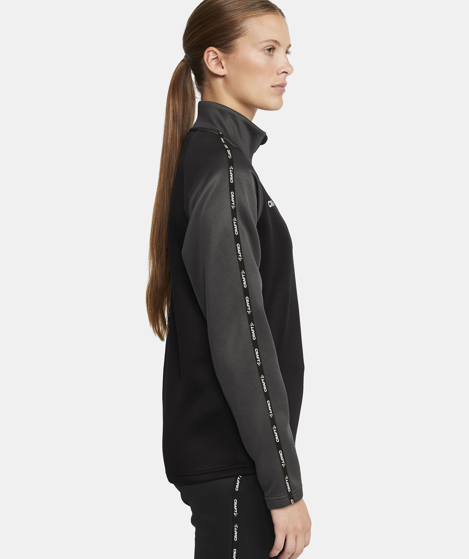 Craft Squad 2.0 women's halfzip training pullover, Black/Granite, large image number 6
