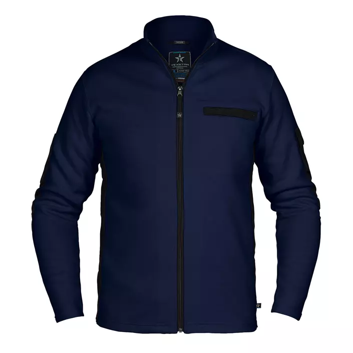 Texstar SW02 cardigan, Marinblå, large image number 0
