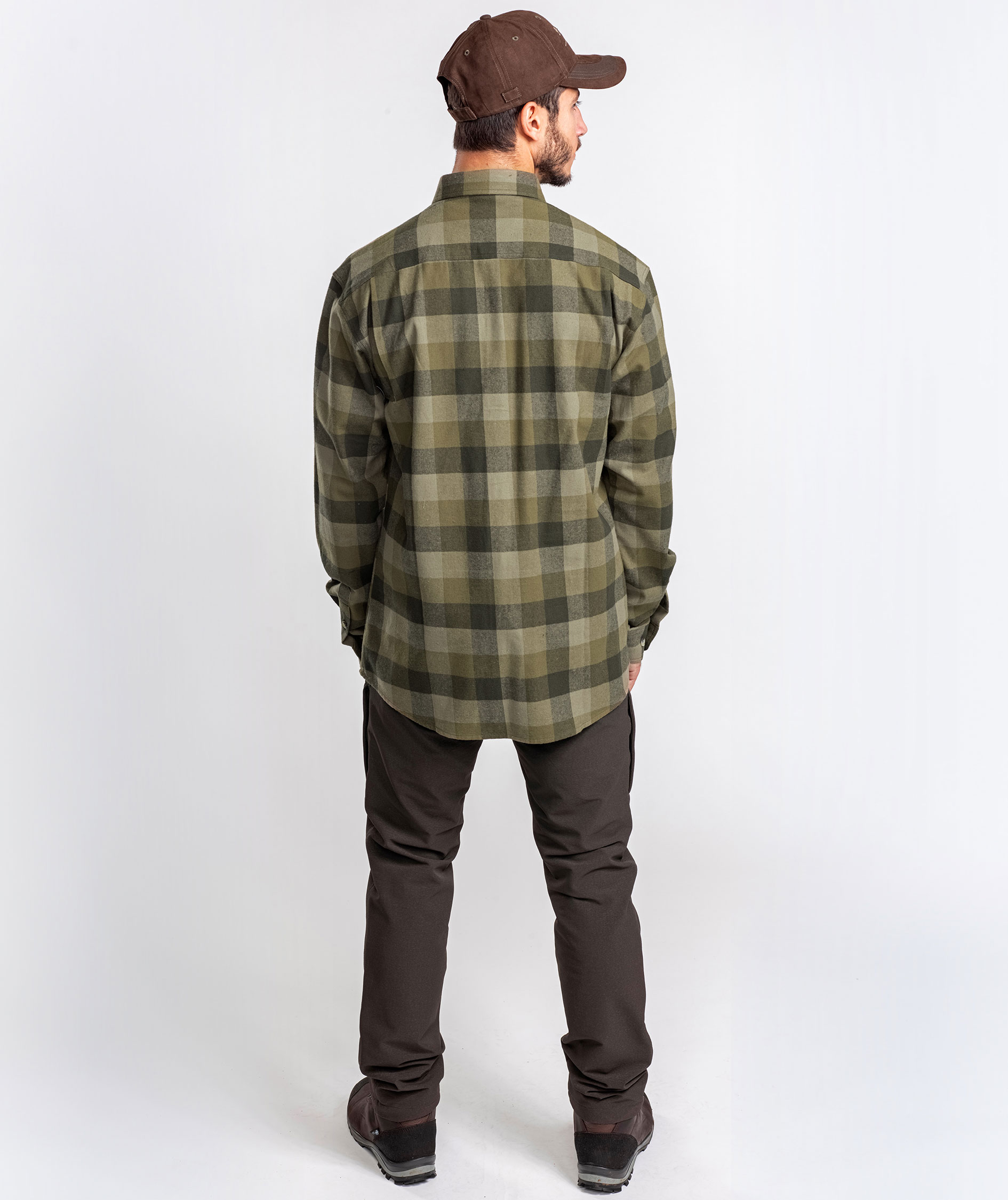 Pinewood Lumbo flannel skovmandsskjorte, Olive/Suede Brown, large image number 3