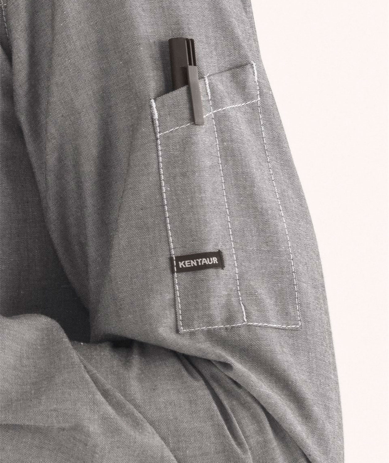 Kentaur modern fit chefs shirt/server shirt, Chambray Grey, large image number 4