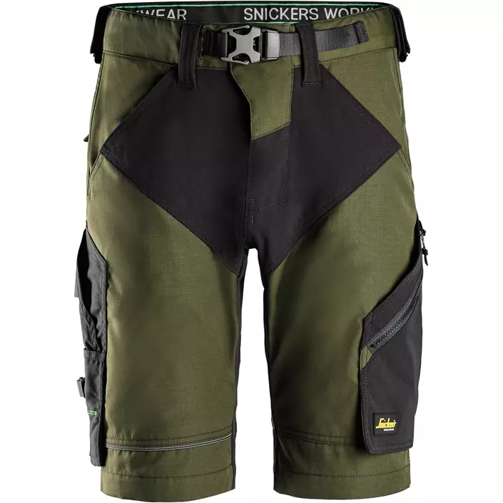 Snickers Flexiwork arbejdsshorts 6914, Khaki Green/Black, large image number 0
