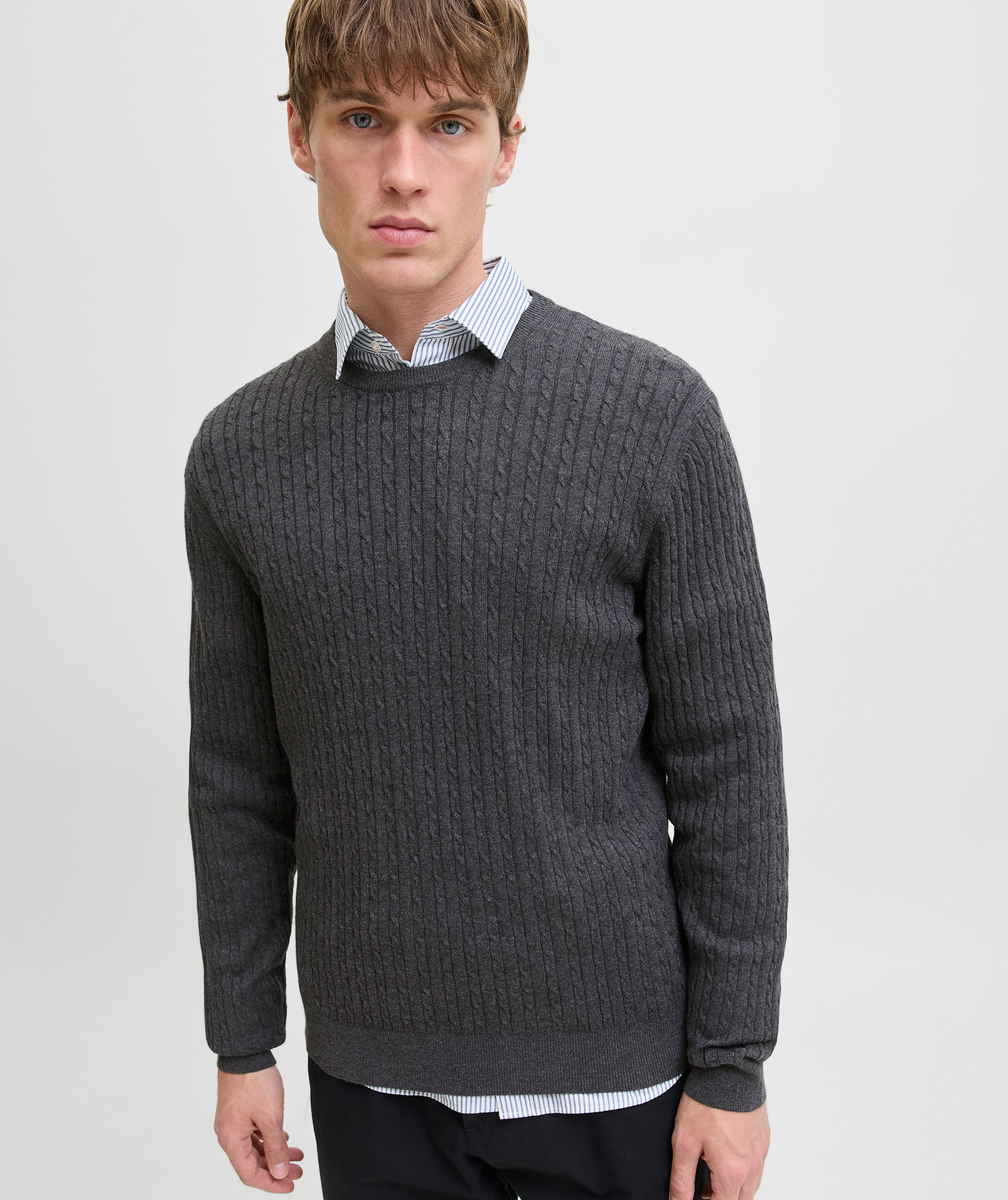 Jack & Jones JJEEMIL knitted pullover, Dark Grey Melange, large image number 1