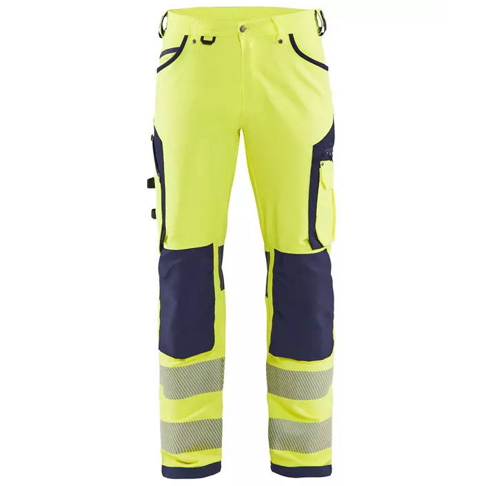 Blåkläder work trousers full stretch, Hi-vis yellow/Marine blue, large image number 0