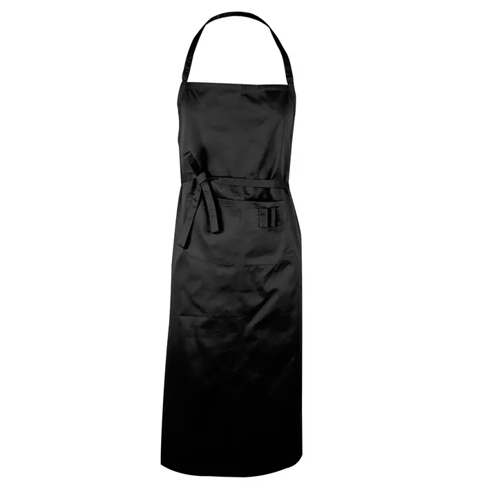 Momenti Prato bib apron with pockets, Black, Black, large image number 0