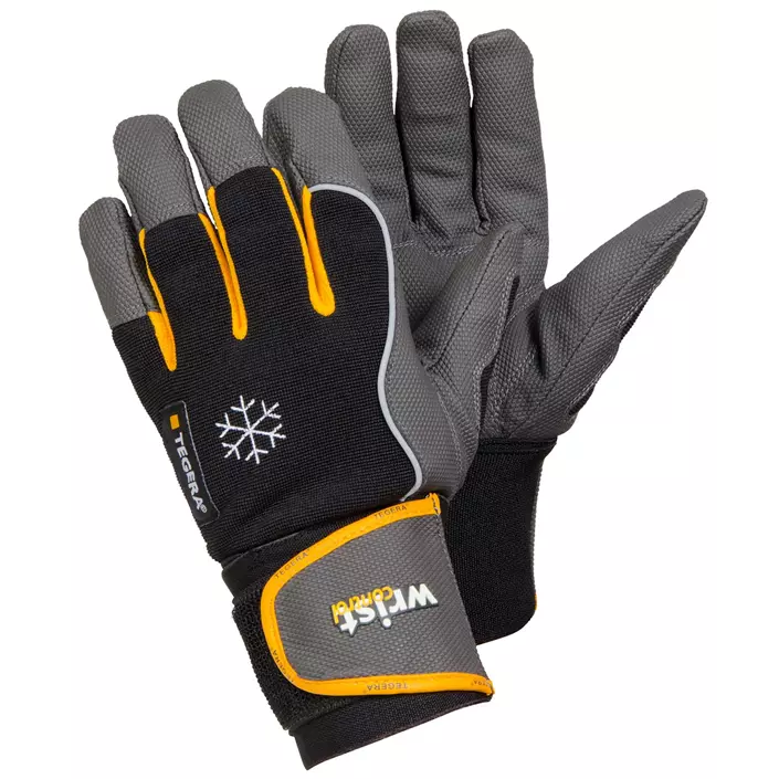 Tegera 9190 wrist-supporting winter work gloves, Black/Grey/Yellow, large image number 0