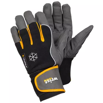 Tegera 9190 wrist-supporting winter work gloves, Black/Grey/Yellow