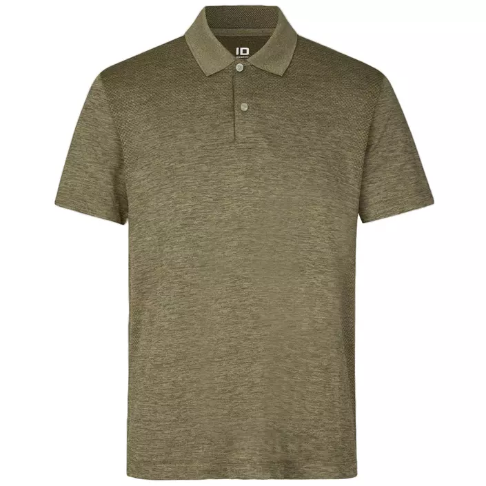 ID Active polo T-shirt, Oliven melange, large image number 0