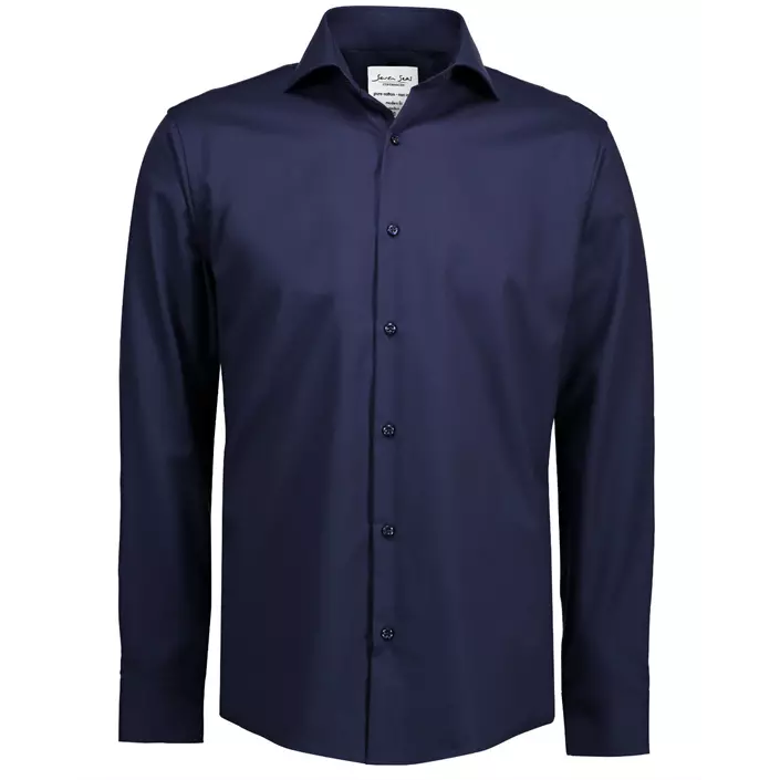 Seven Seas modern fit Fine Twill skjorta, Navy, large image number 0