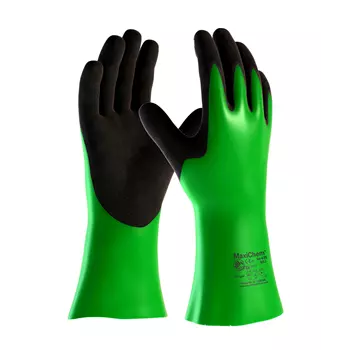 MaxiChem 56-635 chemical gloves, long, Green/Black