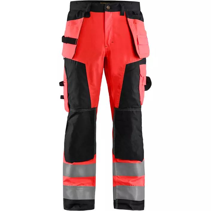 Blåkläder håndværkerbukser, Hi-Vis rød/sort, large image number 0