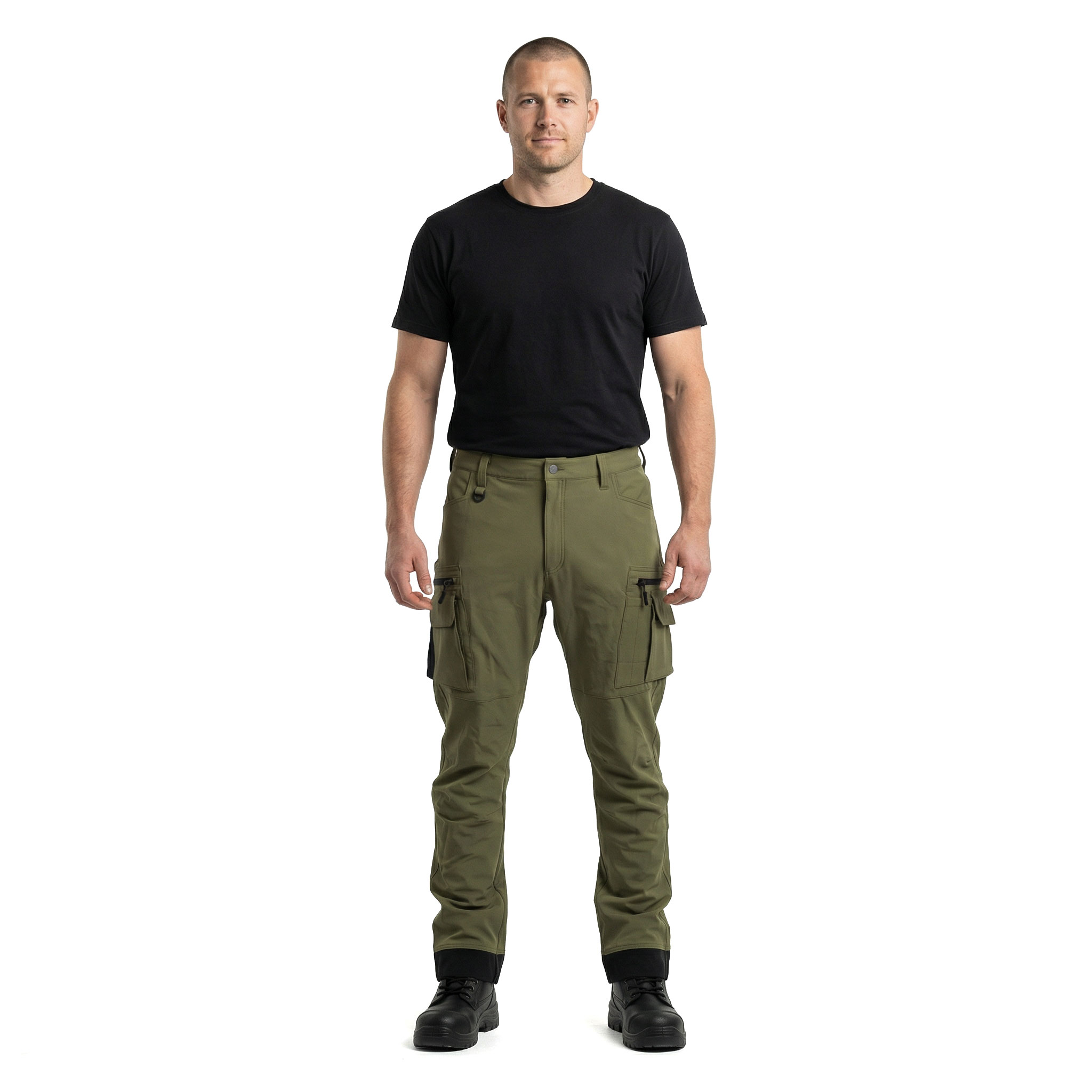 Worksafe servicebukser full stretch, Olive green, large image number 2