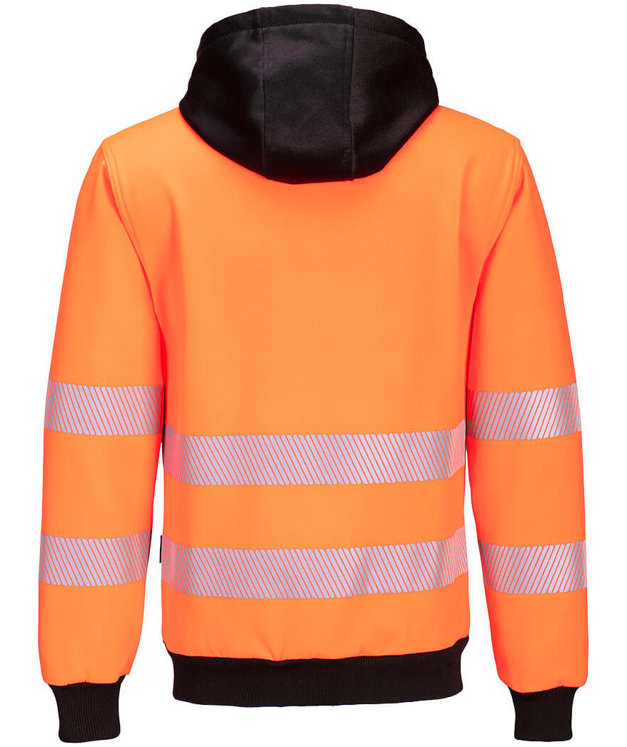 Portwest PW3 hoodie with zipper, Hi-Vis Orange/Black, large image number 1