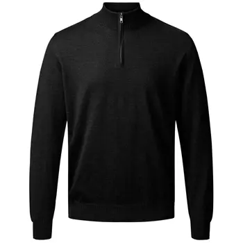 Clipper Milan knitted pullover with zipper, Charcoal Melange