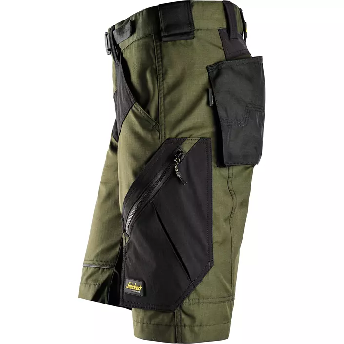 Snickers Flexiwork arbejdsshorts 6914, Khaki Green/Black, large image number 3
