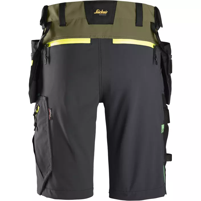 Snickers FlexiWork hantverksshorts+ 6140, Khaki Green/Steel Grey, large image number 1