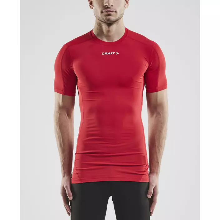 Craft Pro Control kompresjons T-skjorte, Bright red, large image number 1