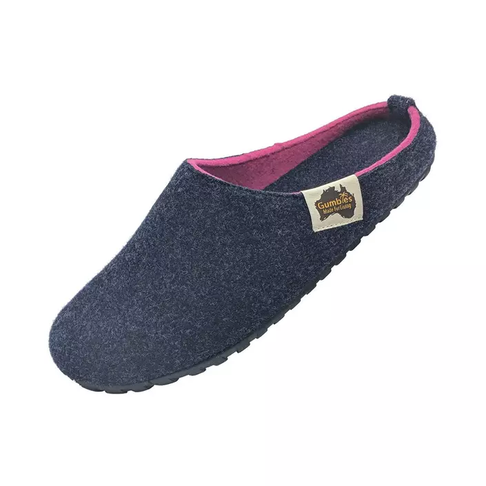 Gumbies Outback Slipper slippers, Navy/Pink, large image number 0
