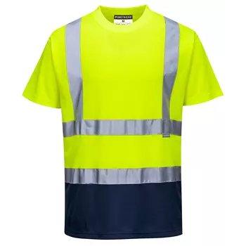 Portwest T-shirt, Varsel yellow/marinblå