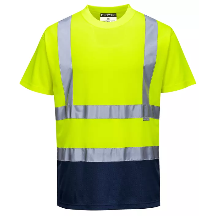 Portwest T-shirt, Varsel yellow/marinblå, large image number 0