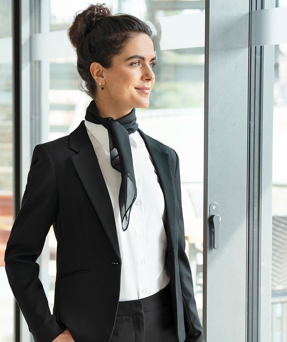 Karlowsky classic chiffon scarf, Black, Black, large image number 3