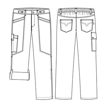 Kentaur  flex chefs trousers with extra leg length, White