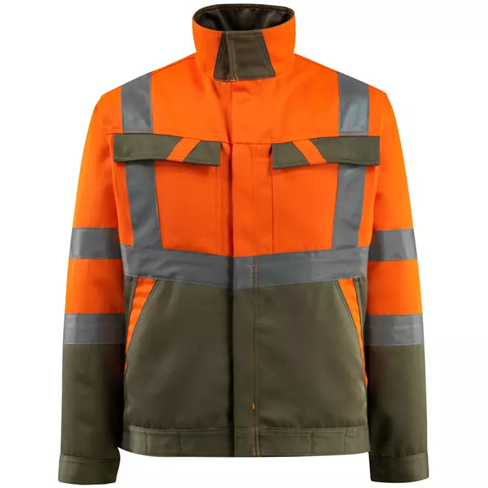 Mascot Safe Light Forster work jacket, Hi-Vis Orange/Moss, large image number 0