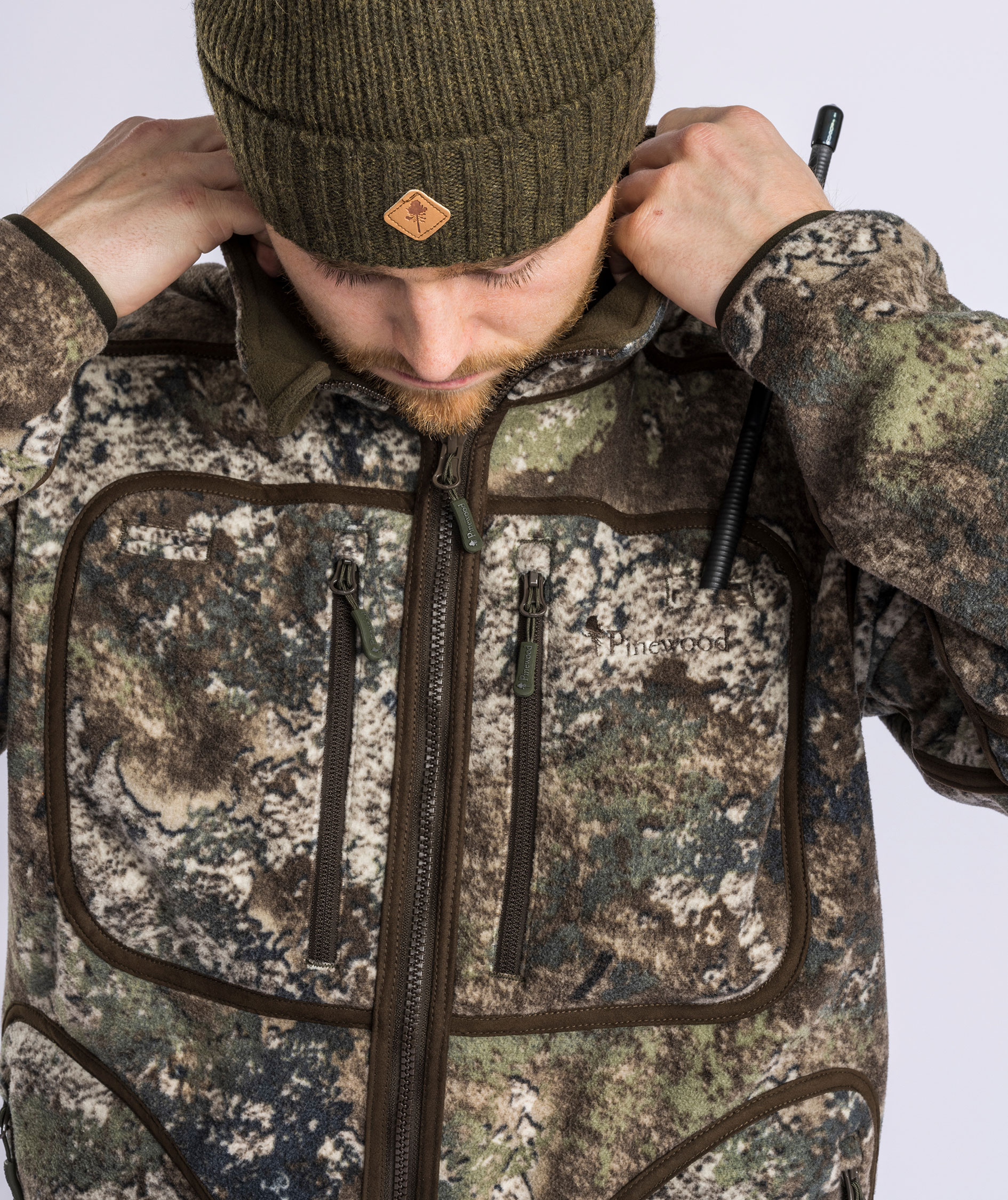 Pinewood&nbsp;Furudal Reversible Camou fleecejakke, Hunting Brown/Strata, large image number 7