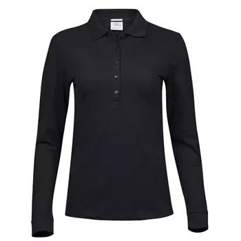 Tee Jays Luxury langærmet dame polo T-shirt, Sort