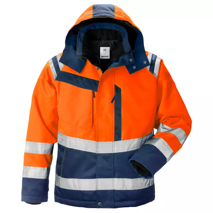 Fristads women's winter jacket 4143 PP, Hi-vis Orange/Marine, large image number 0