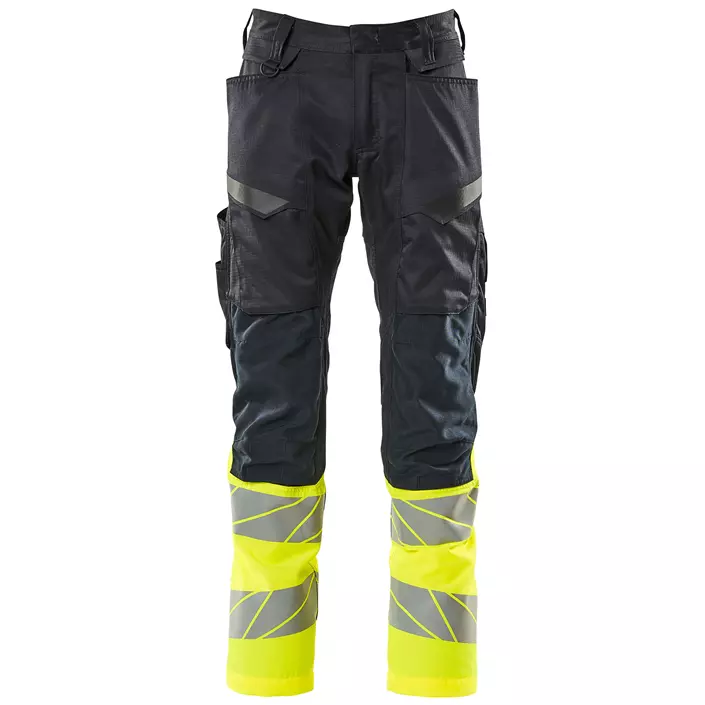 Mascot Accelerate Safe work trousers, Dark Marine/Hi-Vis Yellow, large image number 0
